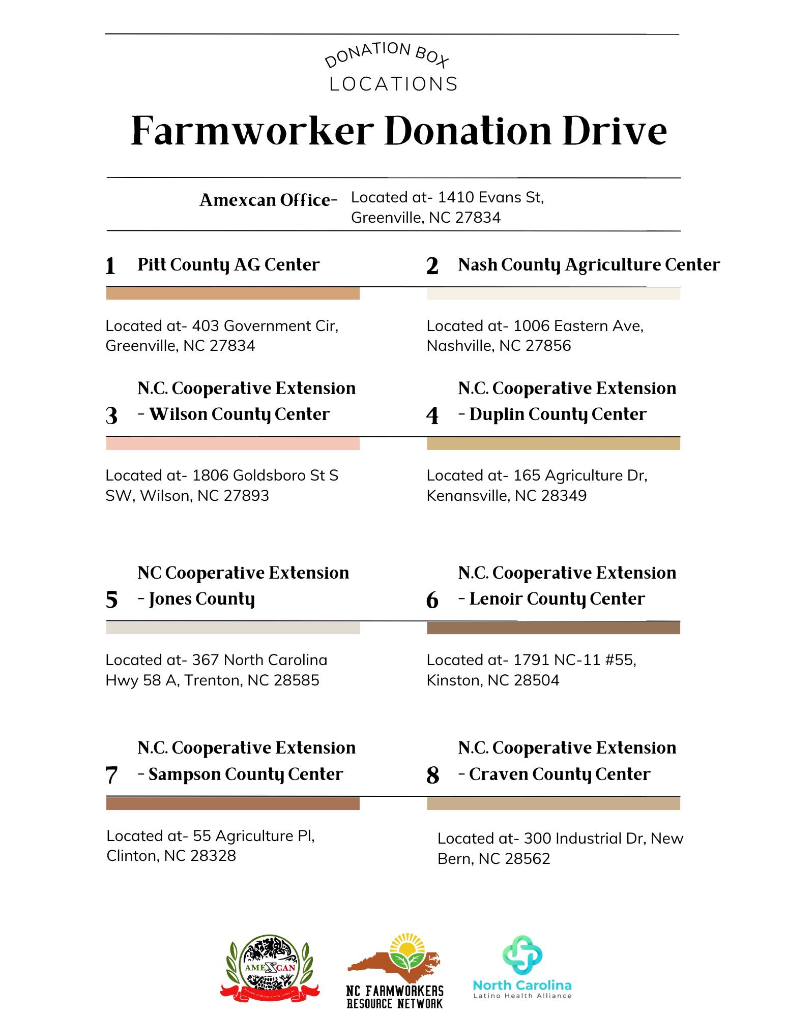 Farmworker Donation Drive (2024) N.C. Cooperative Extension