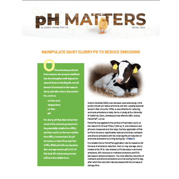 Manipulate Dairy Slurry pH to Reduce Emissions JonesHamilton Ag