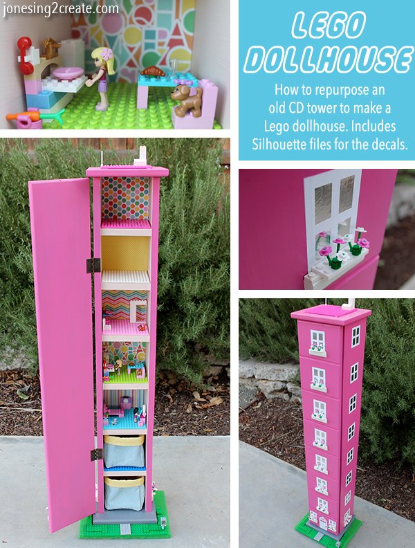How to repurpose an old CD tower into a Lego dollhouse Jonesing2Create
