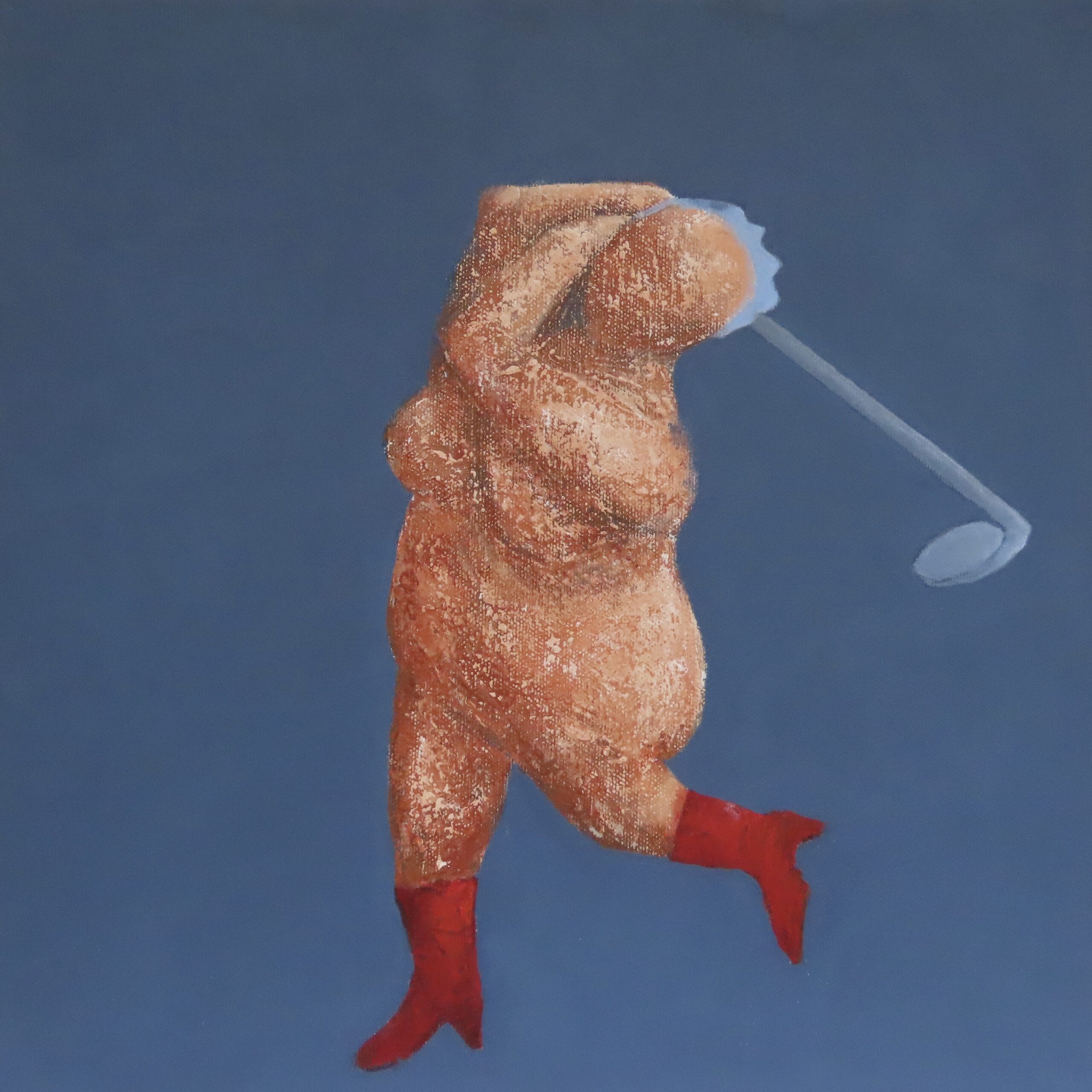 SOLGT!Fru Willendorf "Hole in one" 40 x 40 cm