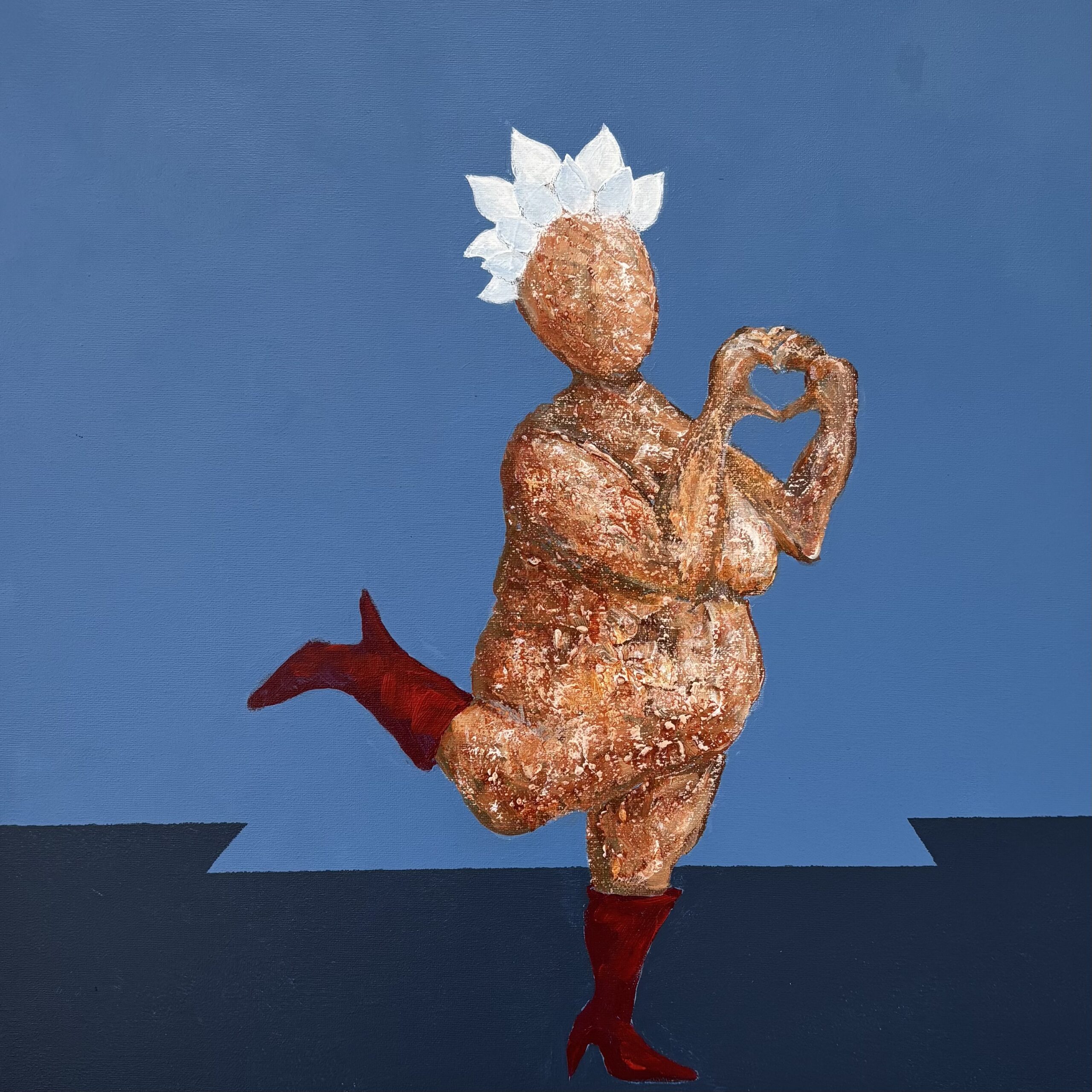 Fru Willendorf: All you need is love. 40 x 40 cm