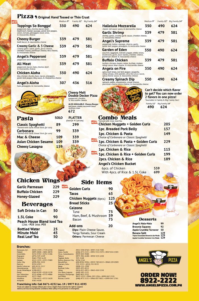Angel's Pizza Menu Jon to the World Blog