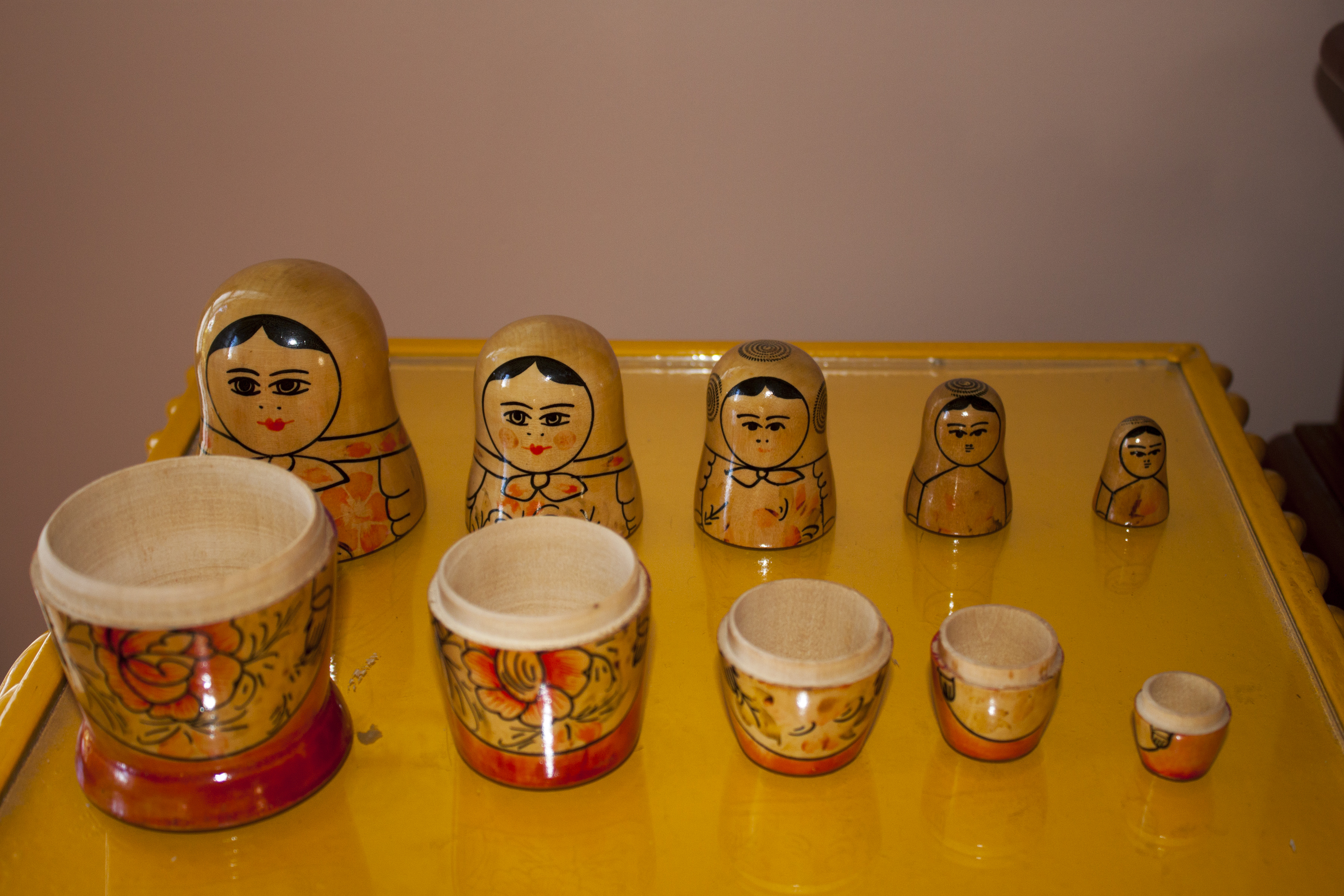 Free photo Russian Dolls Opened Art, Matryoshka, Traditional Free