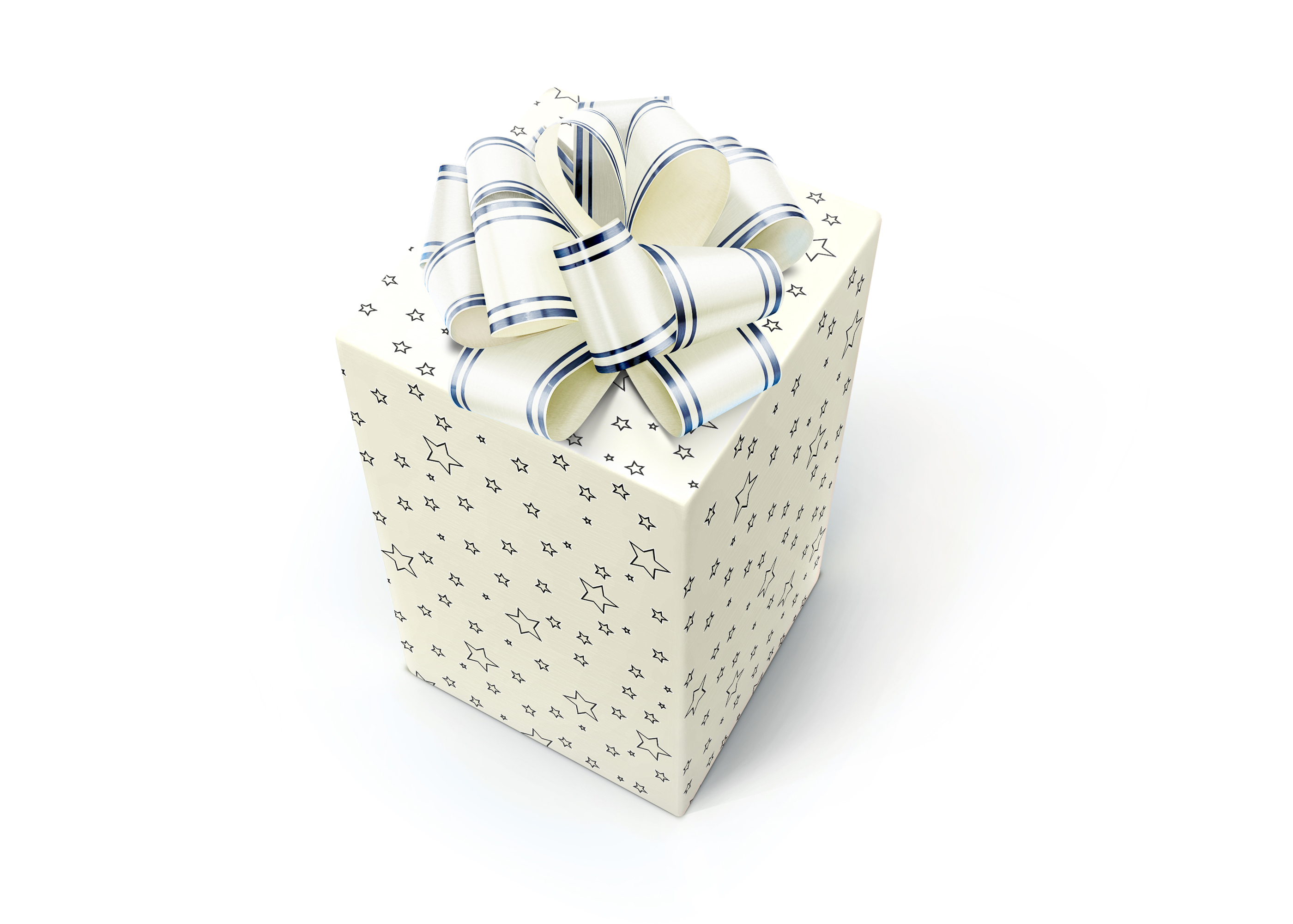 Free photo White gift box Bow, Isolated, White Free Download Jooinn