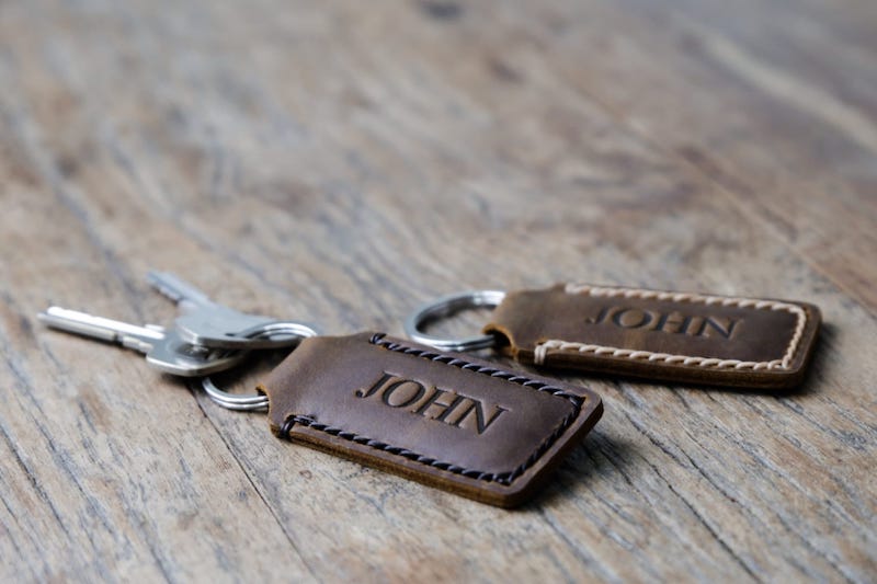Personalized Leather Keychain [Handmade]