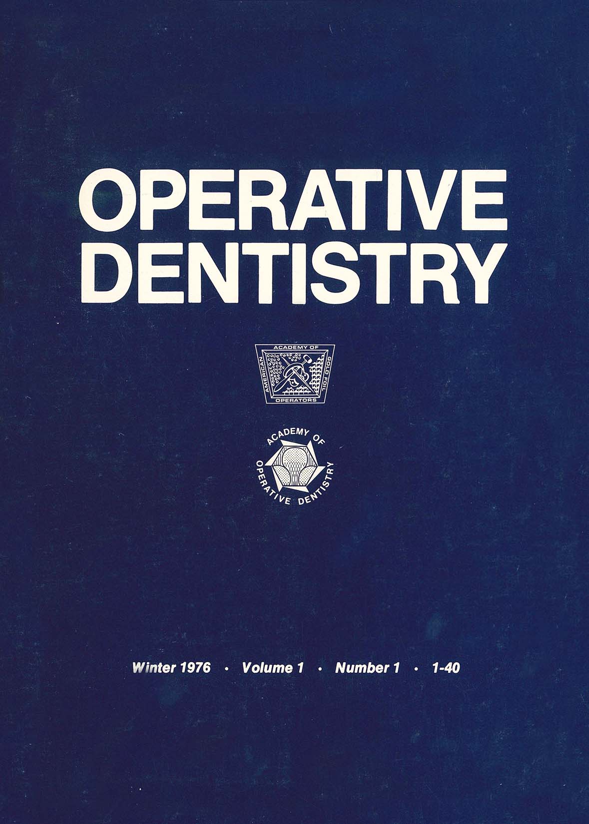 Vol 1 No 1 Operative Dentistry