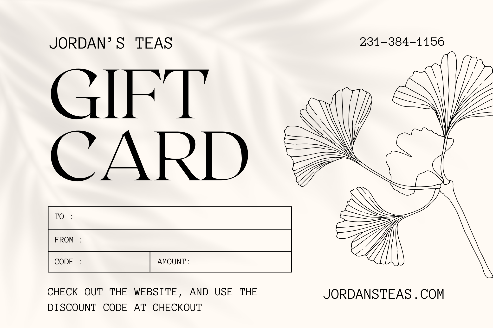 Gift Card! Jordans Teas