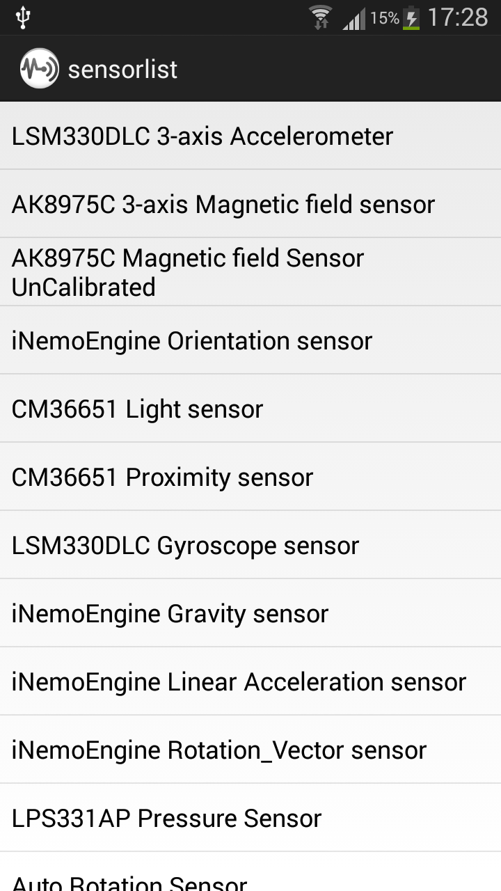 Sensor List Android Sensors Overview