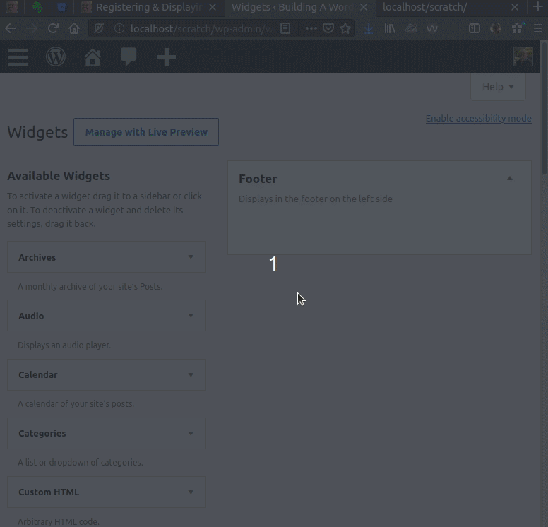 Registering & Displaying A Sidebar Joseph Dickson