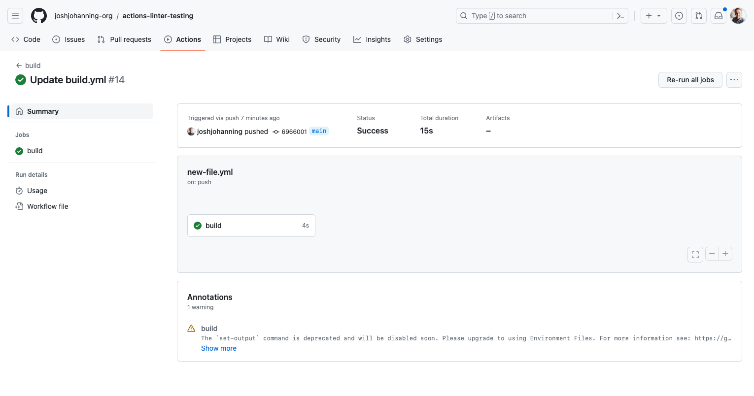 Finding deprecated setoutput and savestate commands in GitHub Actions