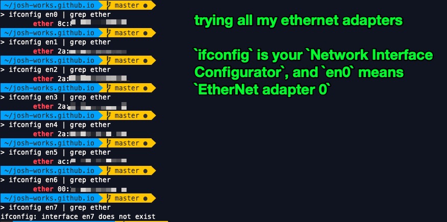 Change your MAC address with a shell script · Josh Thompson