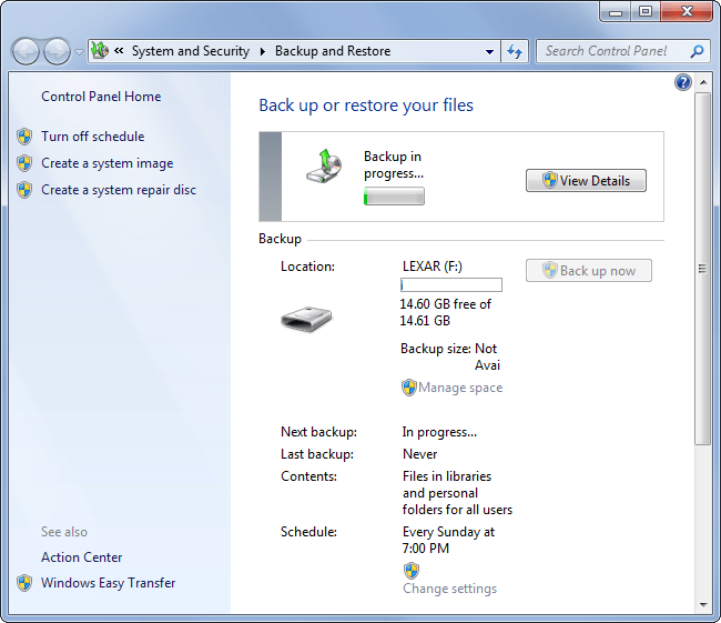 Backup Options for Windows