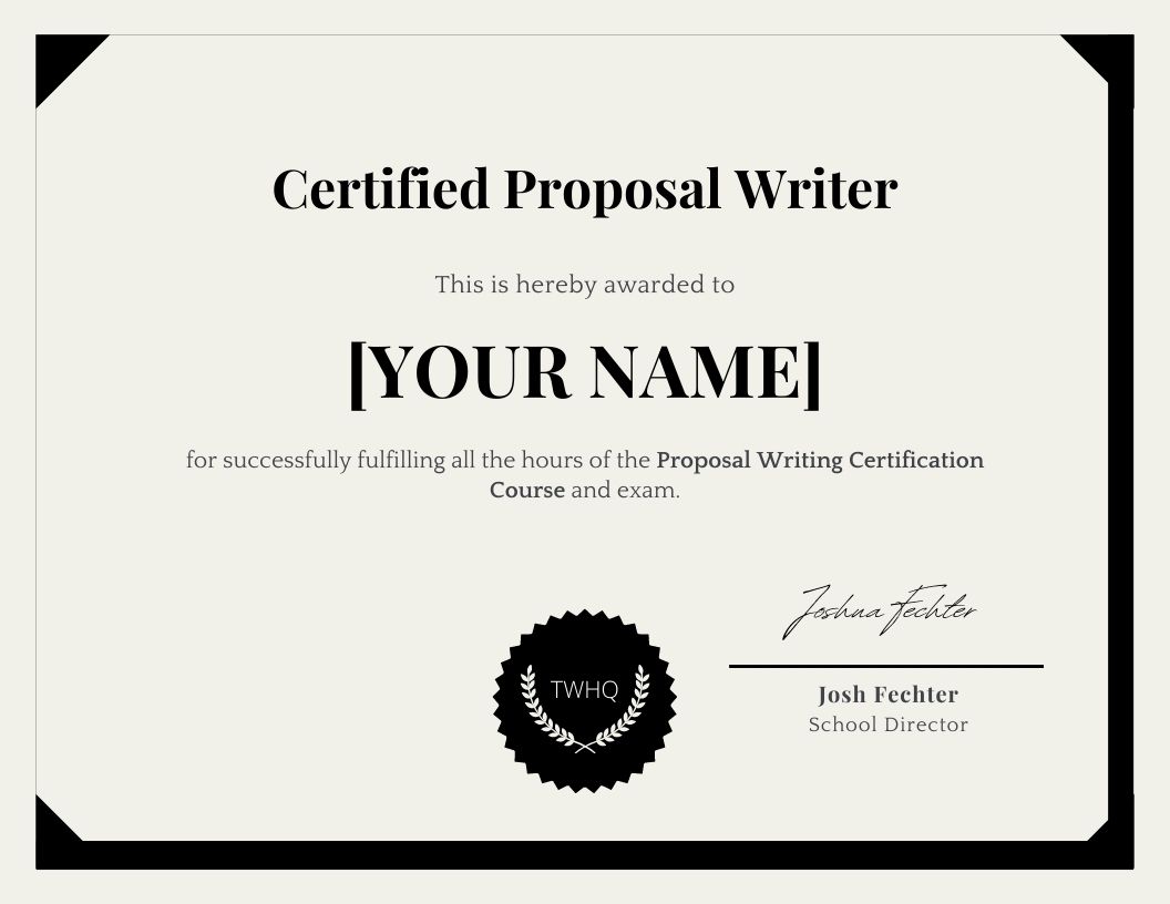 Best Proposal Writing Certification Courses