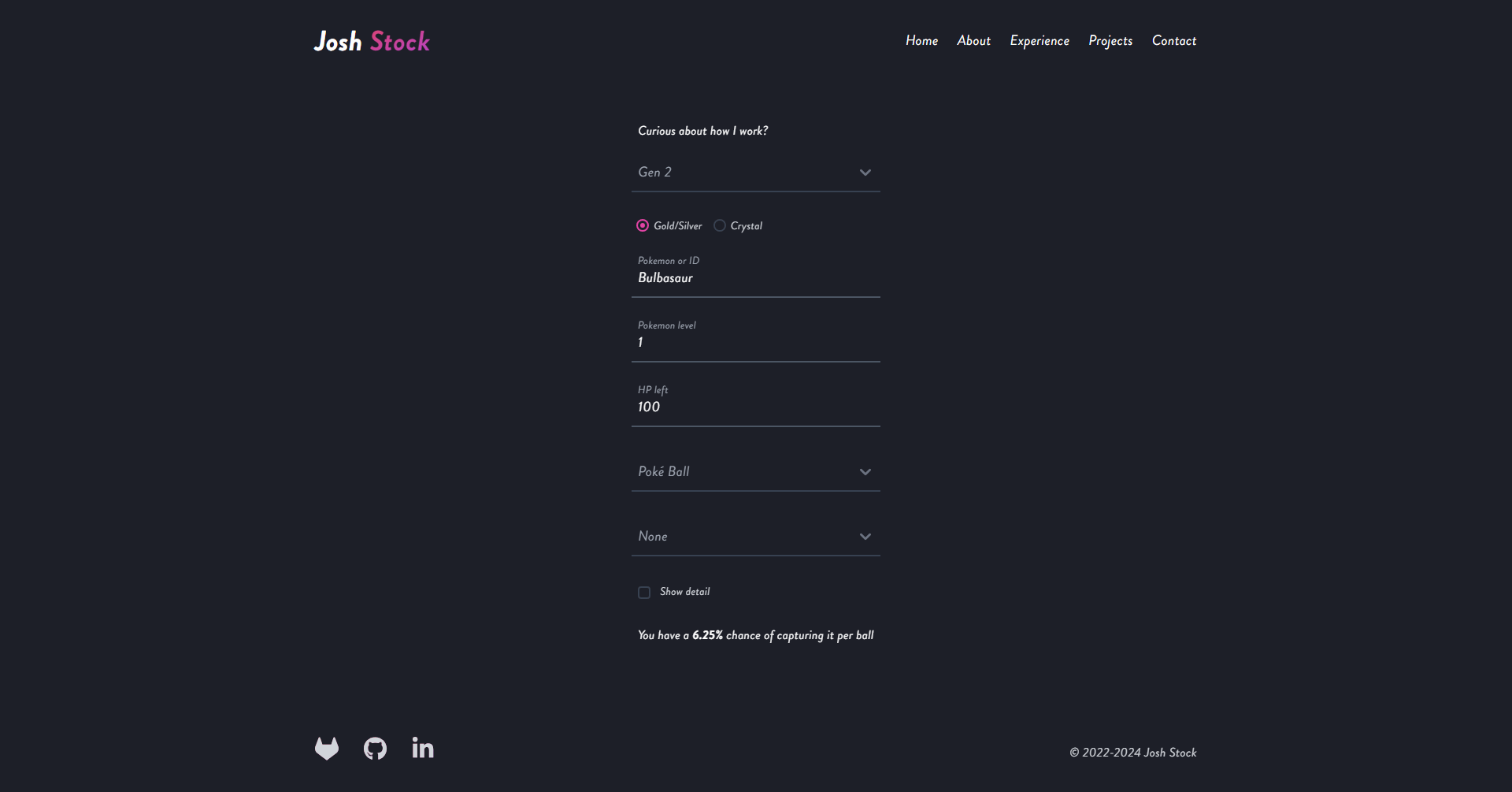 Pokémon Catch Rate Calculator for Gen 2, 3, & 4 Games