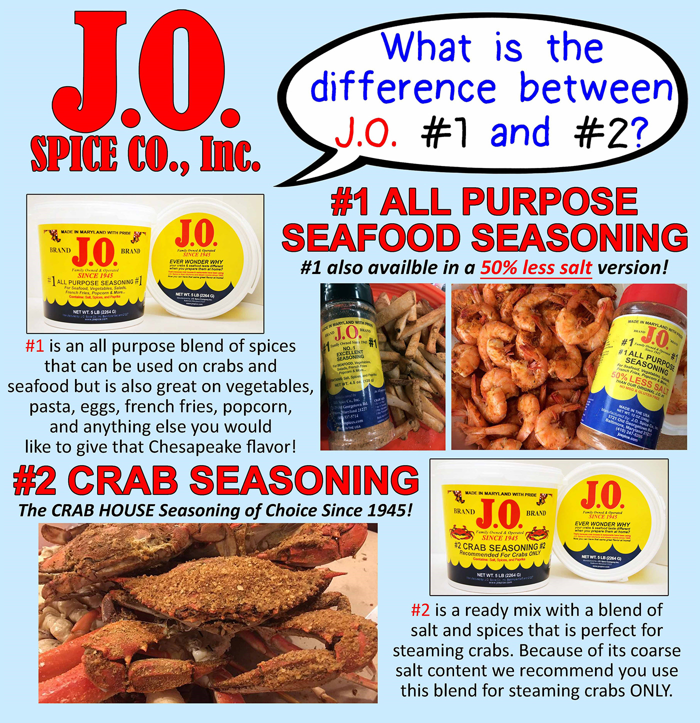 J.O. Spice Company (Official Site) Maryland Steamed Crab Spices