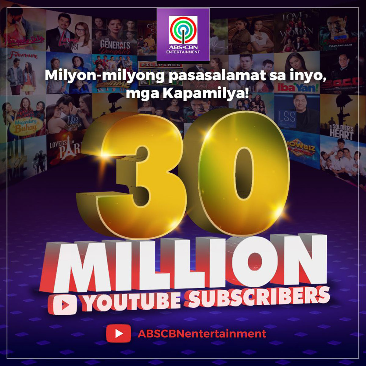 ABSCBN Entertainment YouTube Channel Hits 30M Journal Online