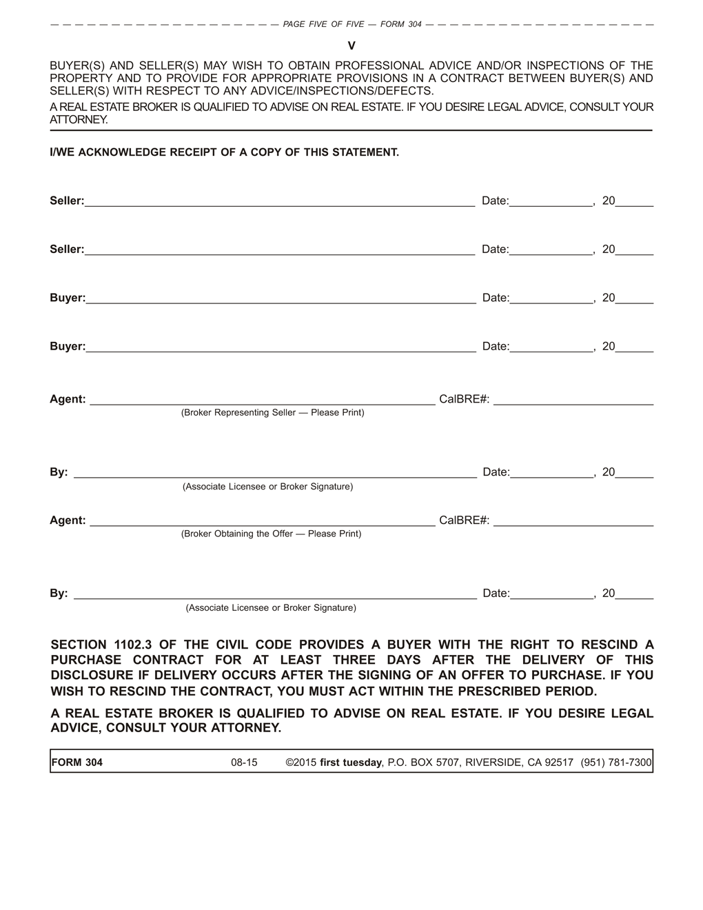 Transfer Disclosure Statement the seller’s mandated disclosure of