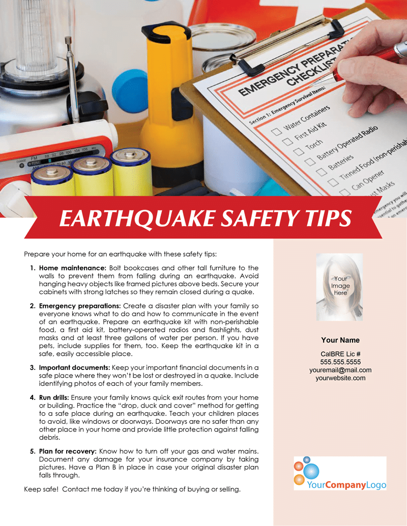 FARM Earthquake safety tips firsttuesday Journal