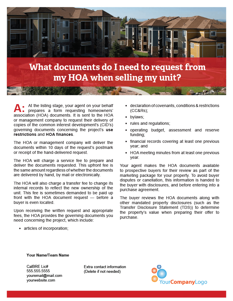 Client Q&A What documents do I need to request from my HOA when