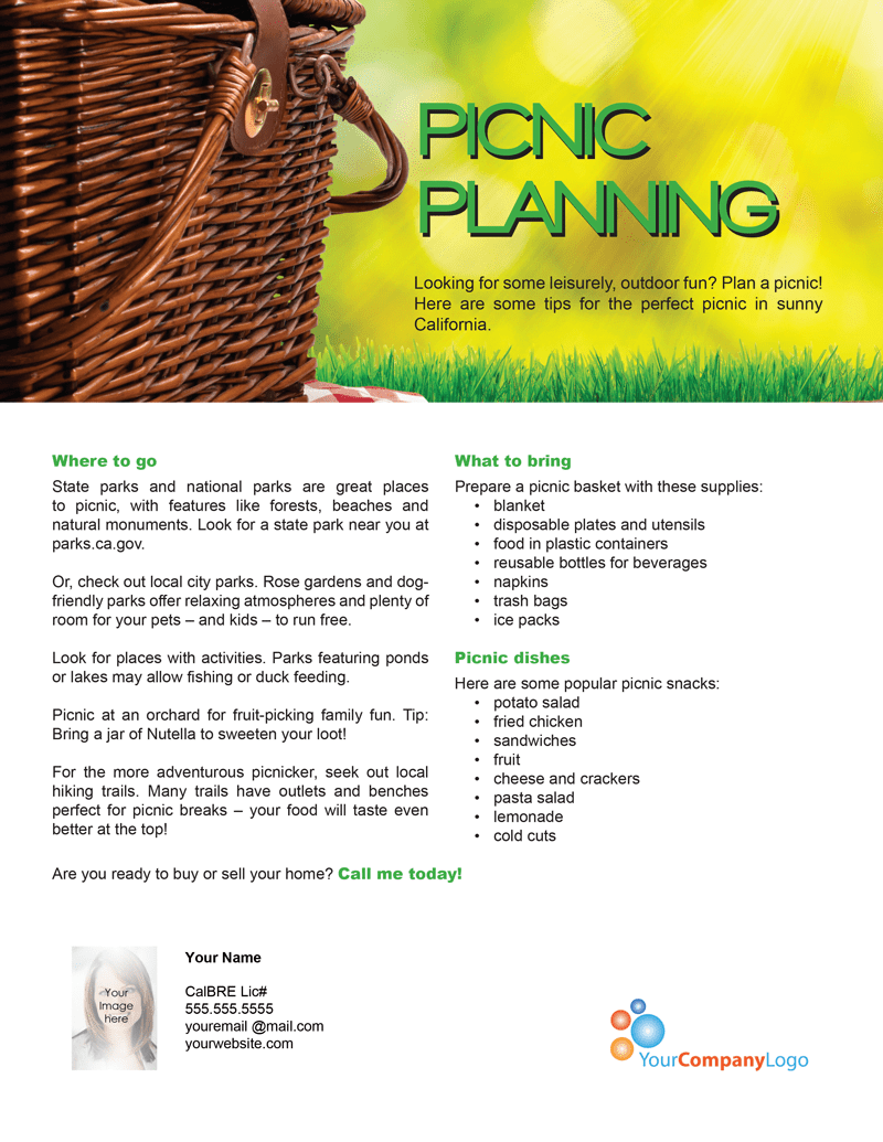 FARM Picnic planning firsttuesday Journal