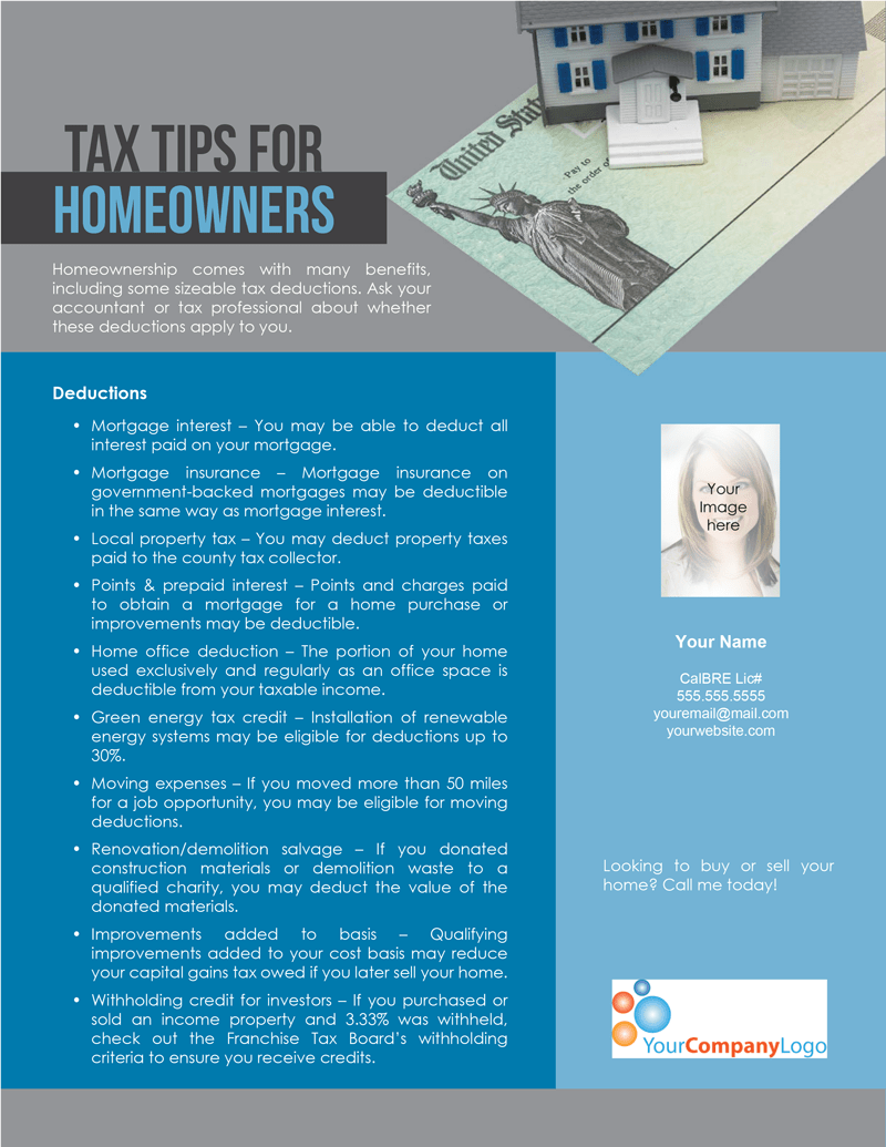 FARM Tax tips for homeowners first tuesday Journal