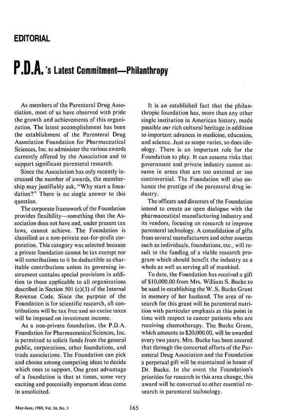 P.D.A .’s Latest Commitment—Philanthropy PDA Journal of