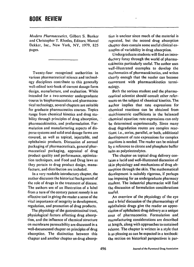 BOOK REVIEW PDA Journal of Pharmaceutical Science and Technology