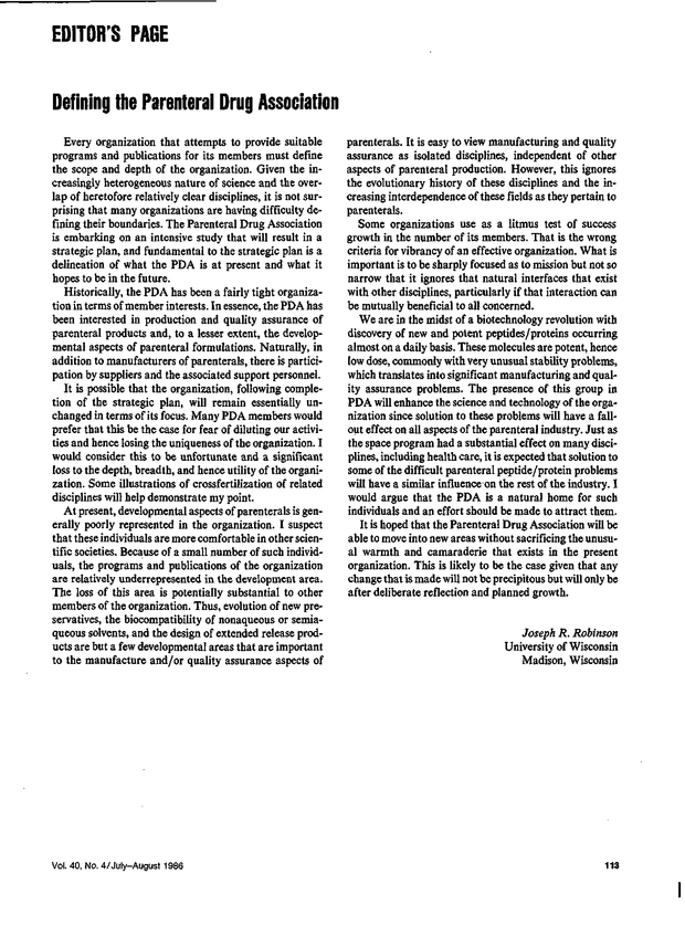 Defining the Parenteral Drug Association PDA Journal of