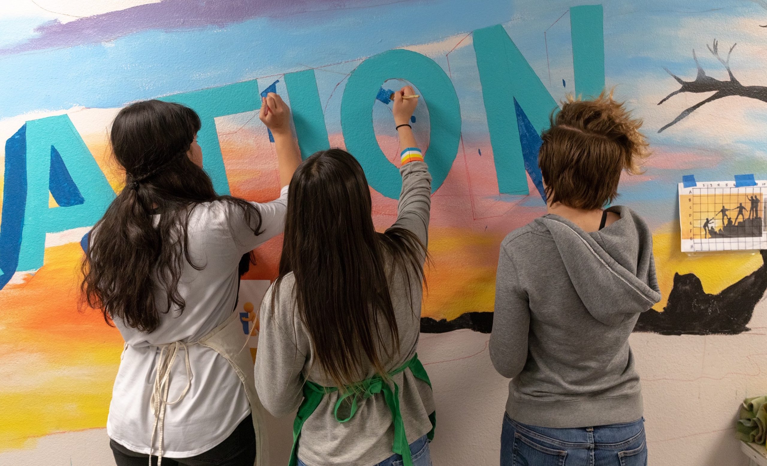 Dr. Daniel Bright students collaborate on mural
