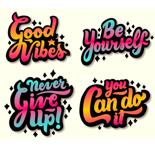 Good Vibes and Be Yourself Stickers Mini Pack