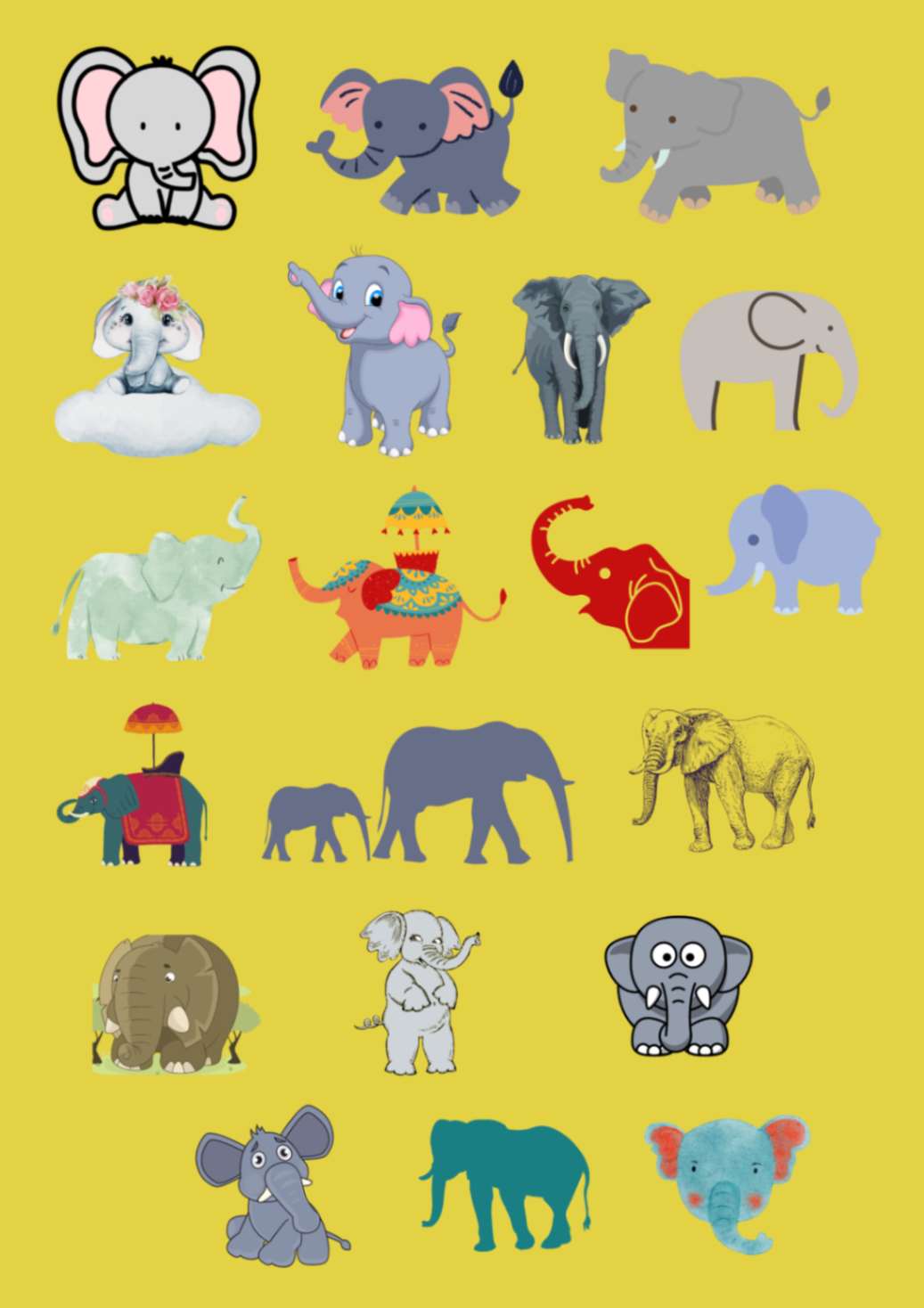 Elephant Stickers Sheet Buy Elephant Stickers Online