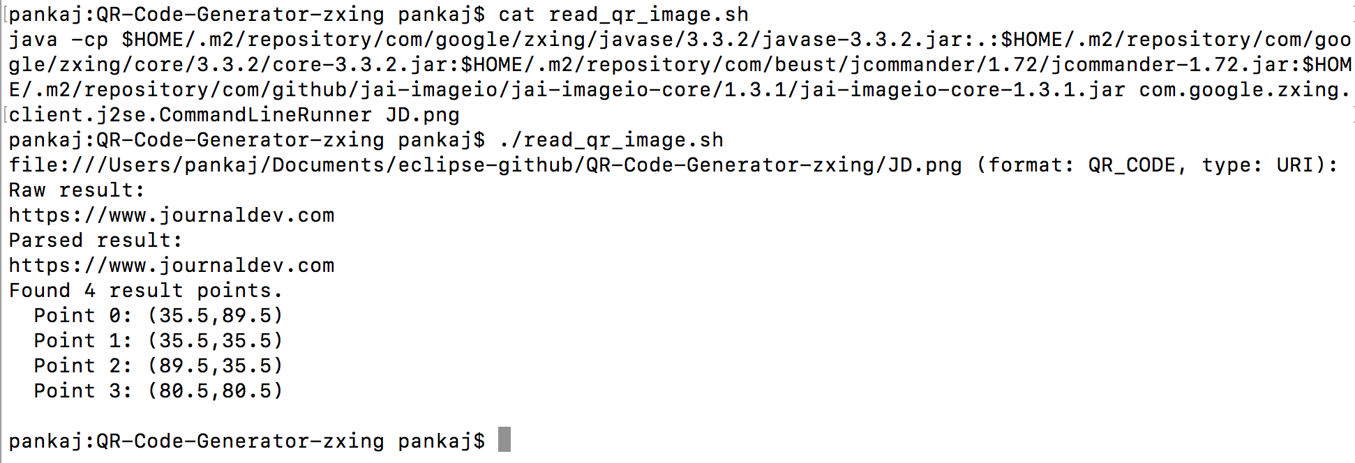 Java QR Code Generator zxing example DigitalOcean