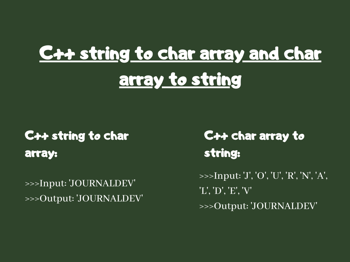 Convert String to Char Array and Char Array to String in C++ DigitalOcean