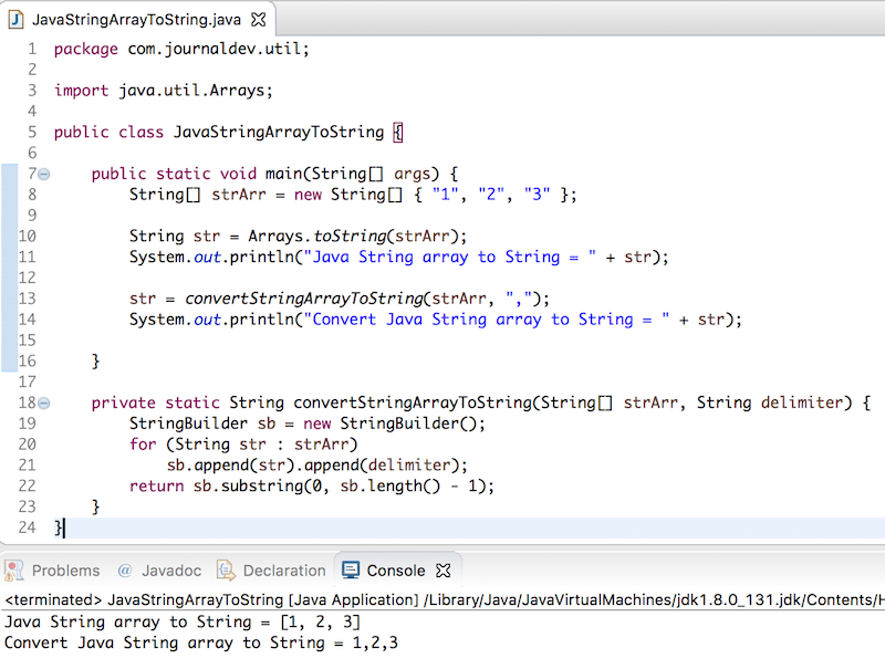 Java String Array to String DigitalOcean