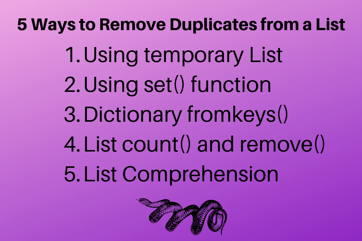 Python Remove Duplicates from a List DigitalOcean