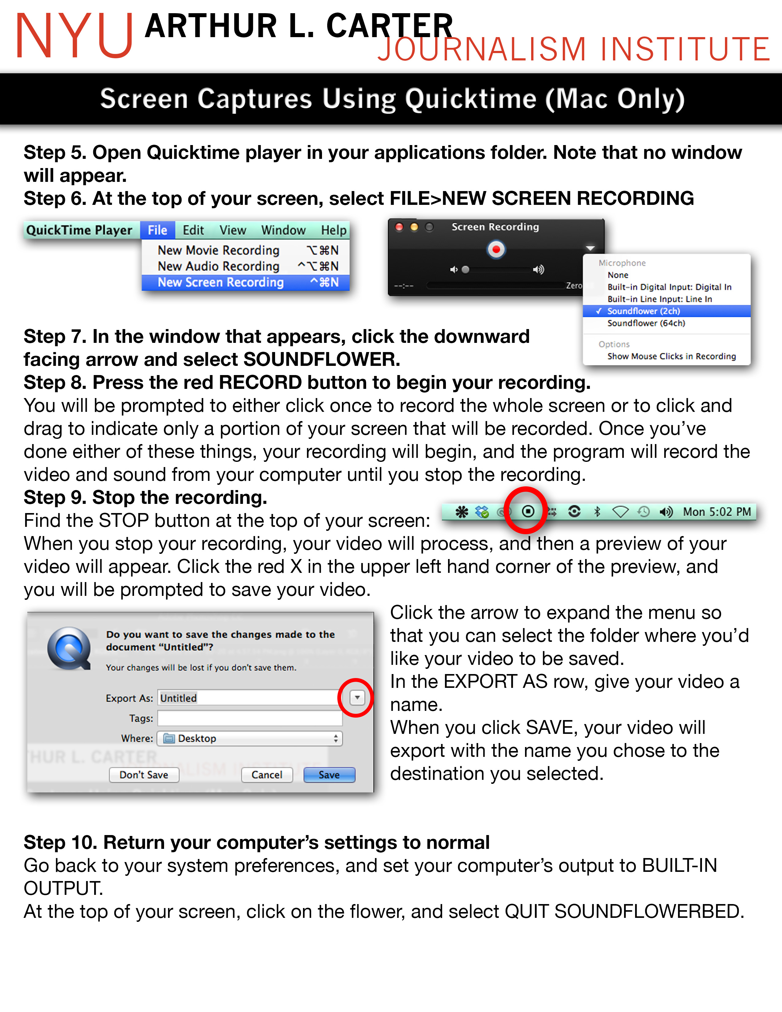 Creating a Video Screen Capture with Audio NYU Journalism