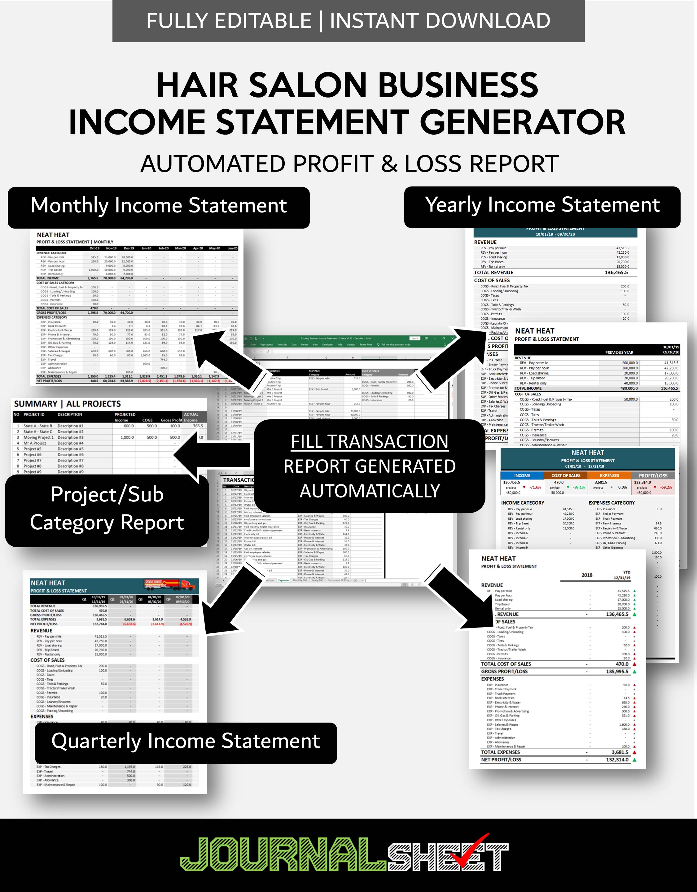 JS468IS HAIR SALON STATEMENT GENERATOR journalSHEET