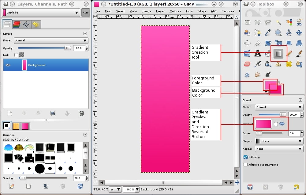 Creating a Gradient Strip with GIMP