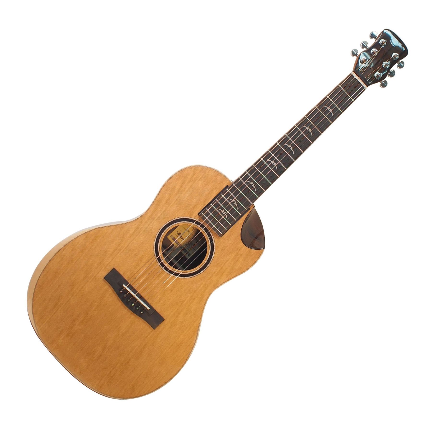 Western Cedar Top, Solid Zircote Back Parlor Travel Guitar FP592