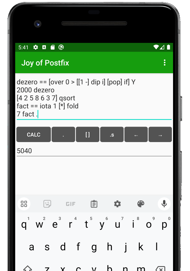 Joy of Postfix Calculator App for Android JoyofPostfix