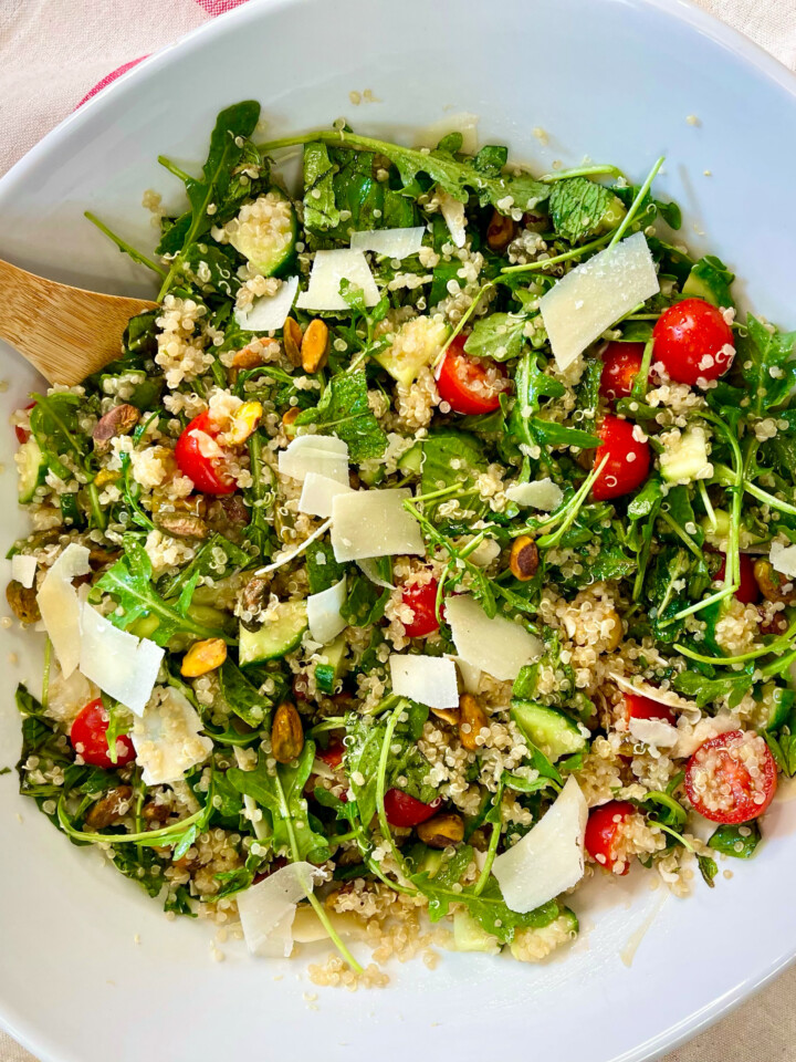 Quinoa Salad with Parm & Pistachios Joy Bauer
