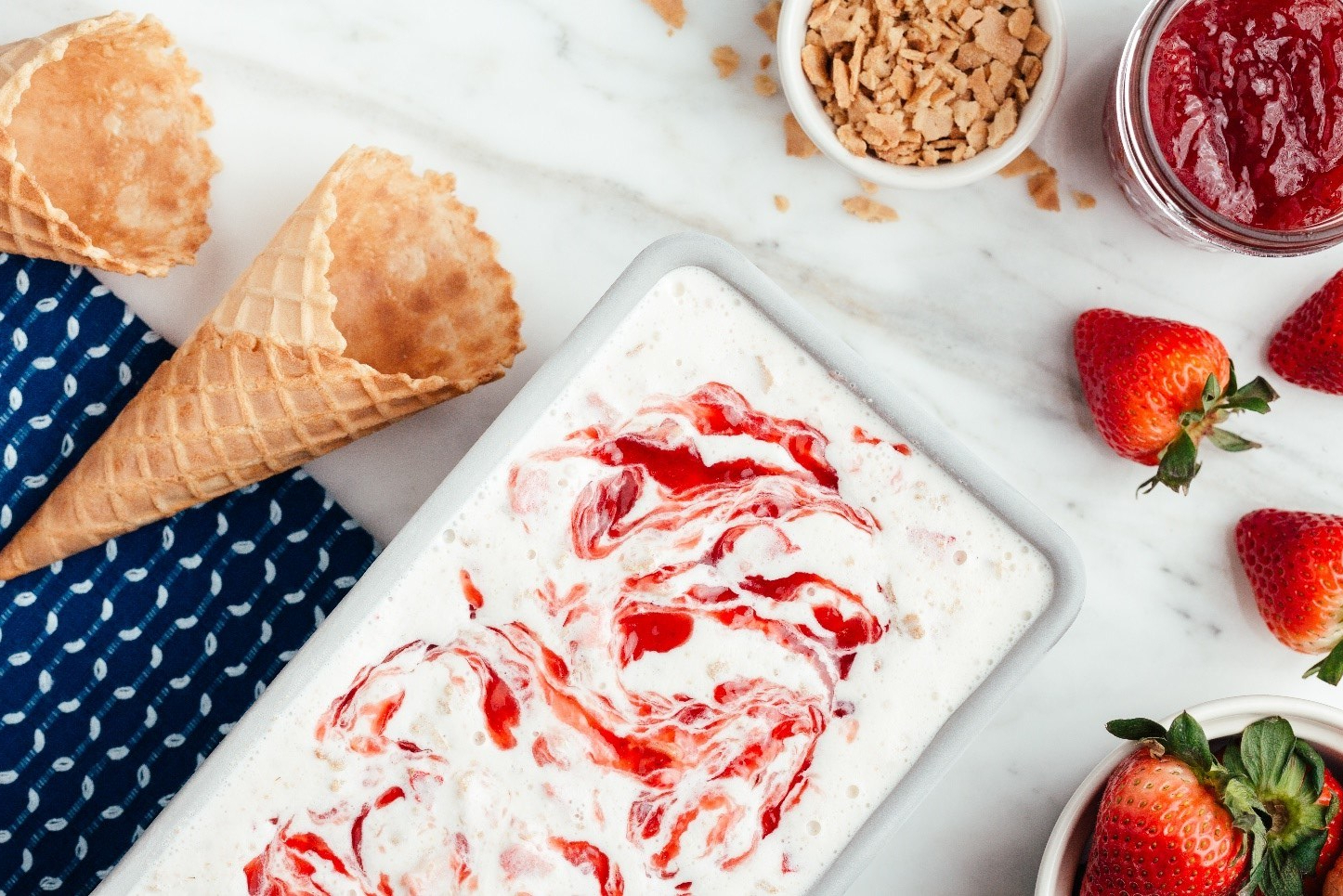 Strawberry Homemade Jam Ice Cream Homemade Ice Cream Recipe