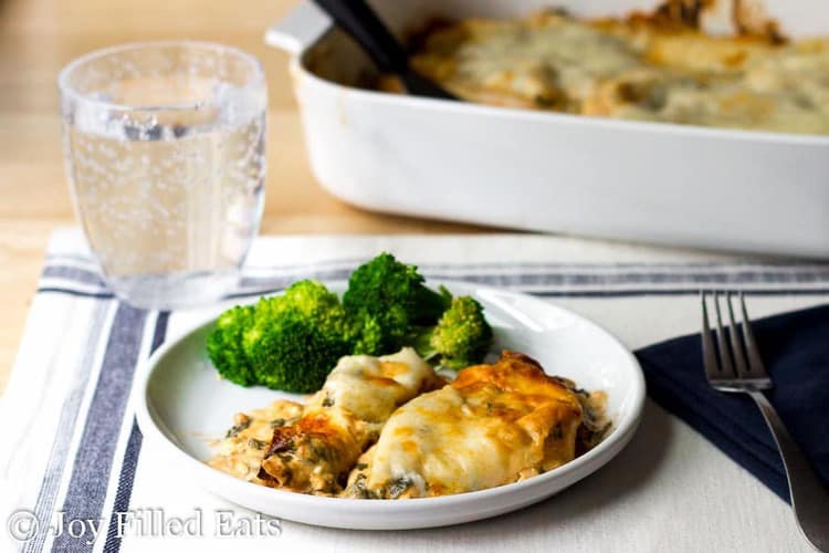 Tuscan Chicken Casserole Recipe Low Carb Keto THM Joy Filled Eats