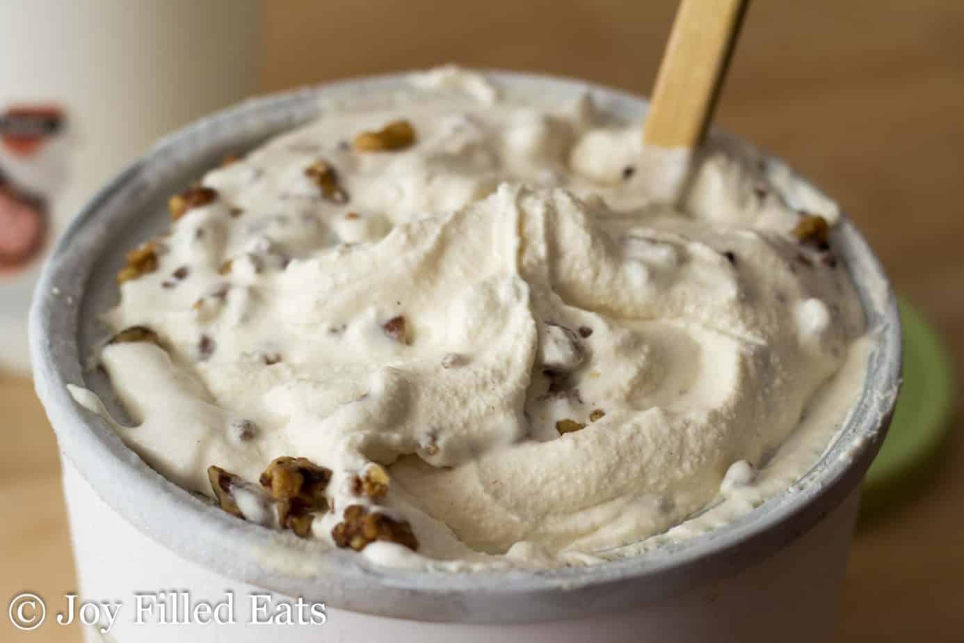 Maple Ice Cream with Candied Walnuts