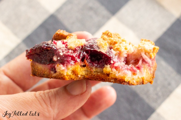 Keto Cherry Pie Bars Low Carb, GlutenFree, DairyFree Joy Filled Eats