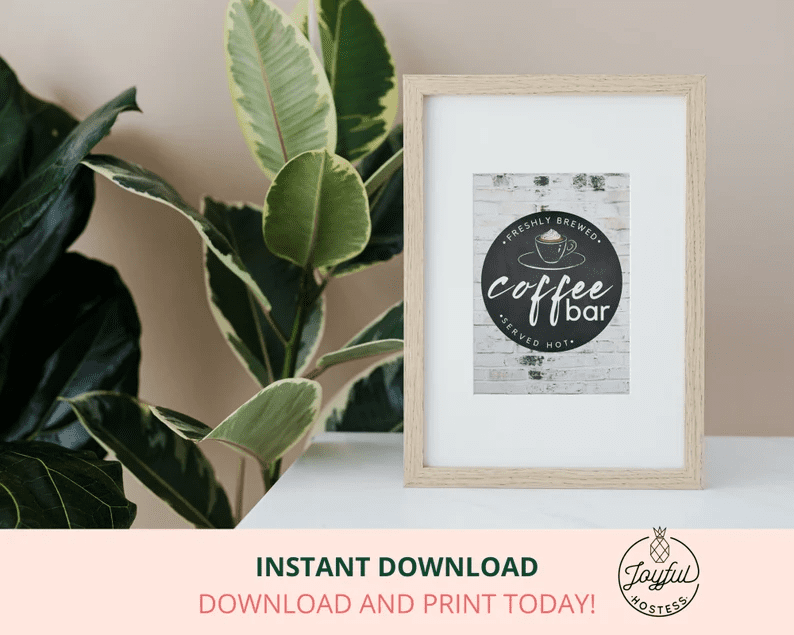 Coffee Bar Printable Wall Art Joyful Hostess