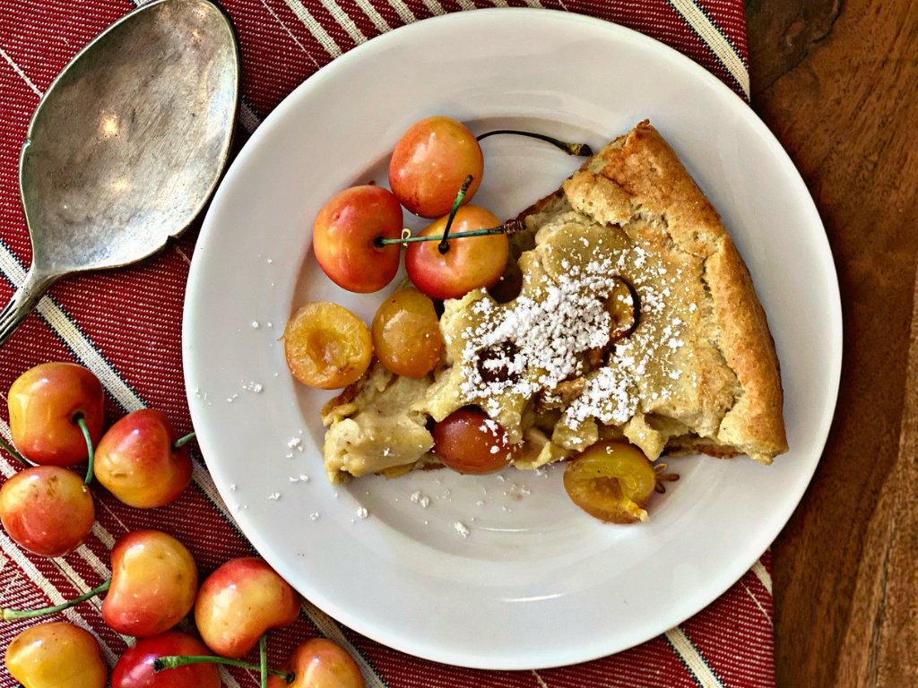 Rainier Cherry Dutch Baby, with Pumpkin Spice & Oat Milk Joyfully Grown
