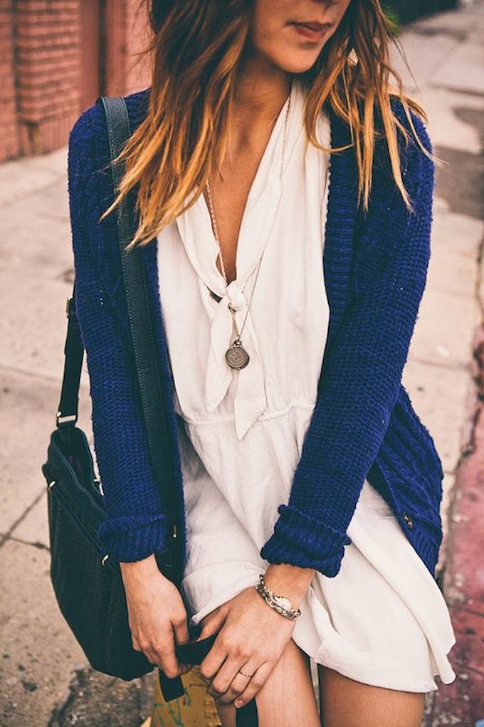 Navy Blue Cardigan Outfits