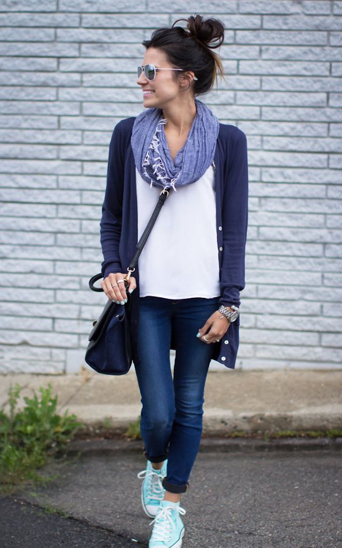 Navy Blue Cardigan Outfits