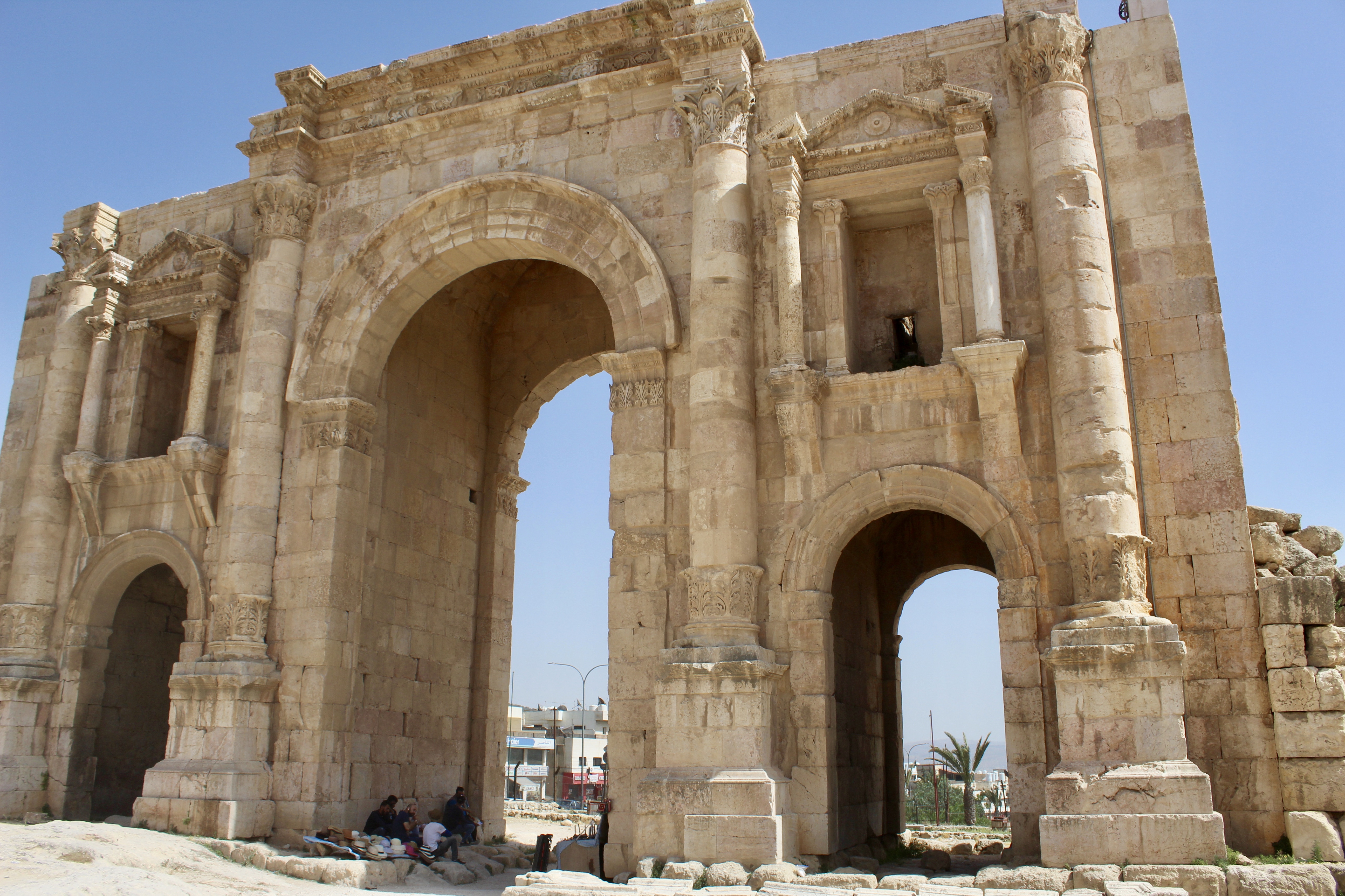 June 2nd, 2019 - Jerash, Jordan - The Ancient Greco-Roman City of Gerasa or Jerash - Arch of Hadrian